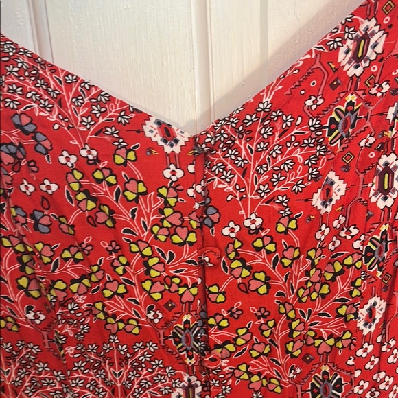 Red floral midi dress - Picture 2 of 6